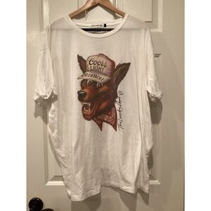 Laundry Room x Coors Light Beerwolf Graphic Tee-Shirt Mens White Large XL